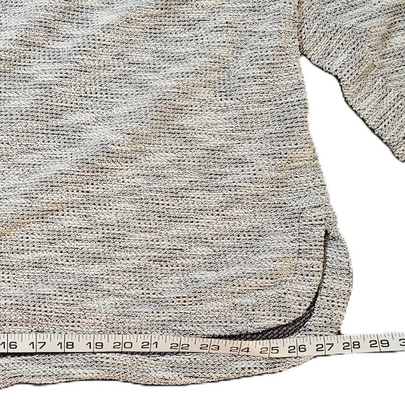 Plus Size Textured Cotton Blend Curved Hem Sweater - Picture 11 of 13